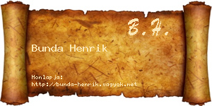 Bunda Henrik névjegykártya